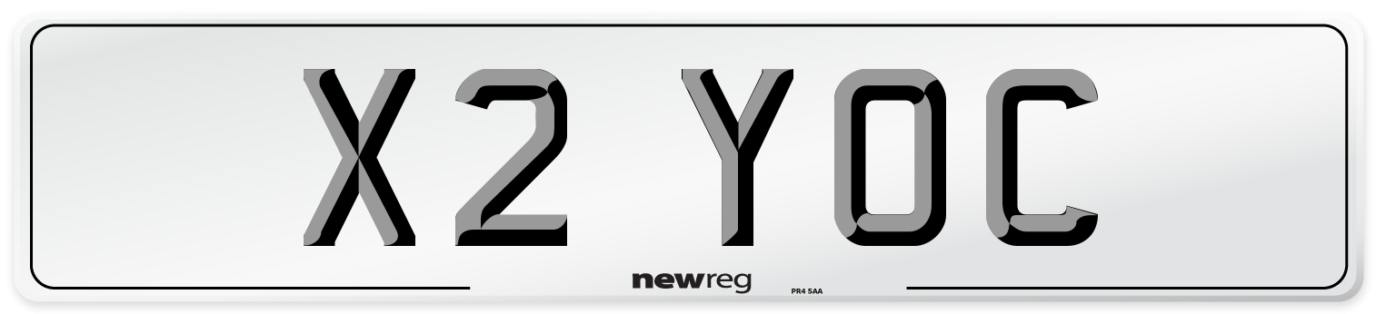 X2 YOC Number Plate from New Reg